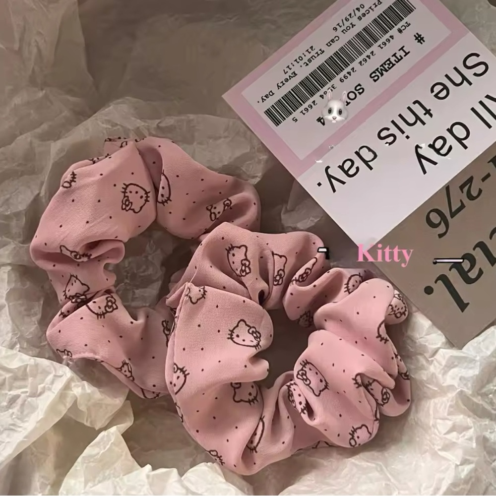 Pink Hello Kitty Scrunchie - Picture 3 of 5